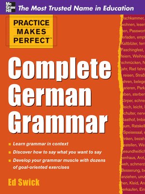 cover image of Complete German Grammar